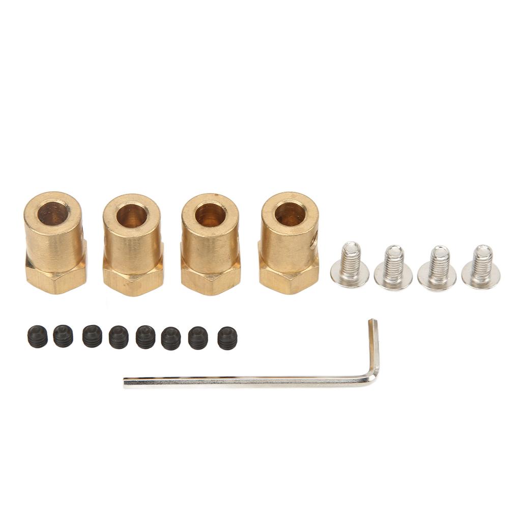 4Pcs RC Brass Coupler Extension Wheel Hub Combiner Coupler for WPL RC Car Replacement Repair