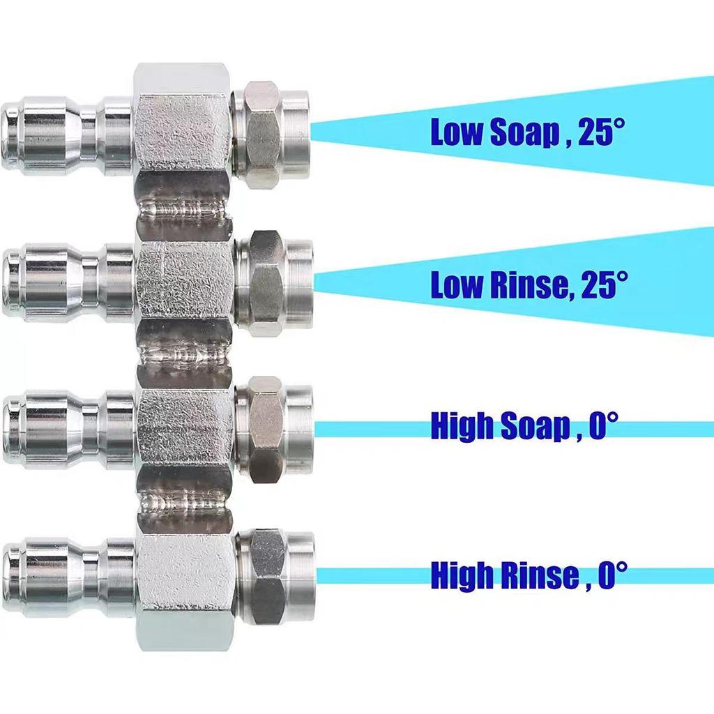 1/4" MEG Quick Connect Hochdruckreinigerdüse mit 4-Wege-Flachstrahldüse