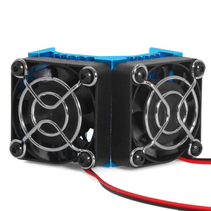 Motor Heat Sink with Double Cooling Fans for 1/8 Scale Remote Control Car Motors 4074 4274 1515 Model Modificatin Kits