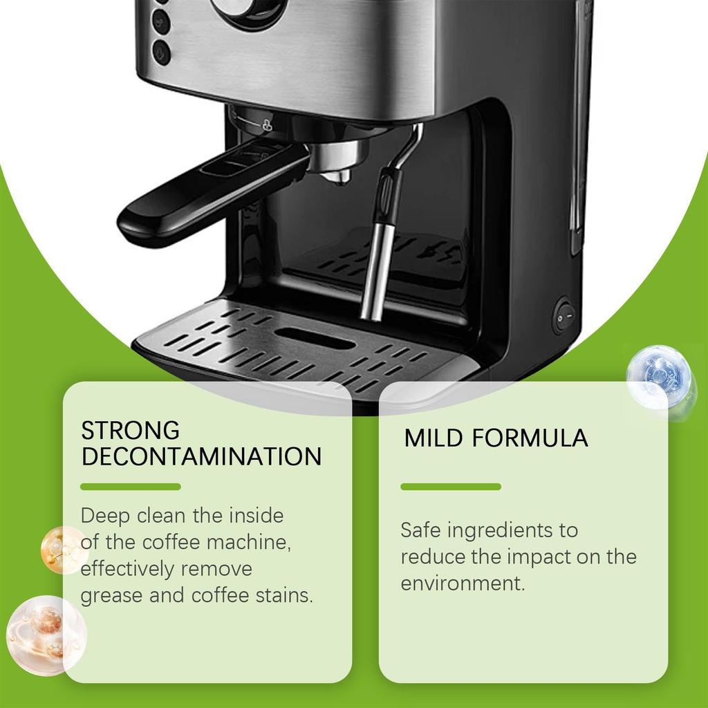 Jue-Fish Coffee Machine Cleaning Tablets Natural Citric Acid + Baking Soda for Quick Dissolution of Hard Scale 30 Tablets