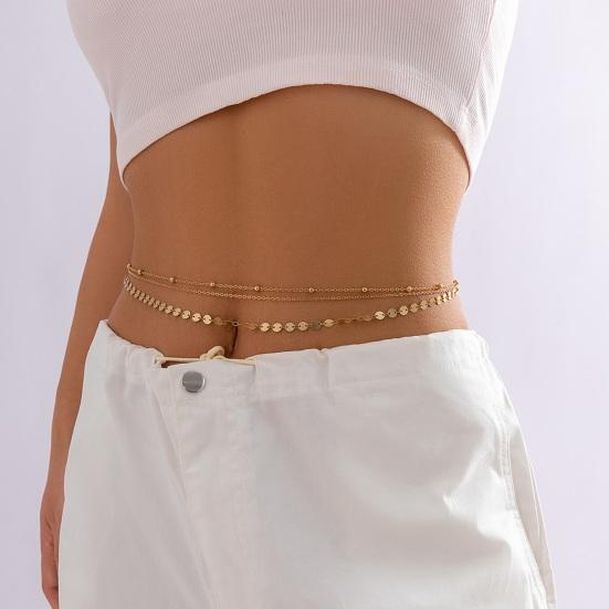 Women Waist Chain Double-layer Sequin Adjustable Length Hollow Out Belly Dance Performance Waist Jewelry Parties Festivals Nightclub Body Chain