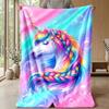 Rainbow Unicorn Art Theme blanket Lightweight Warm Flannel Blanket Decorative Throw Blanket for Home Decoration