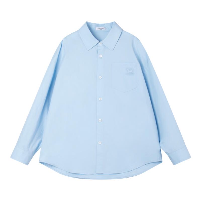 Mucmukn Classic Blue Lyocell Cotton Blend Kids' Shirt