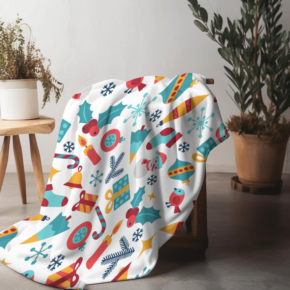 

Soft Throw Blanket Cozy Flannel Fleece Warm Home Decor Living Room Bedding Gift Christmas Holiday Decor Farmhouse Style 75x90cm