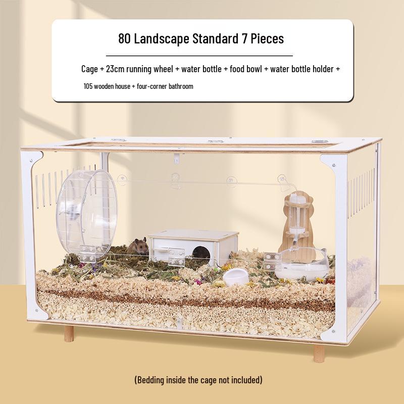 Golden Hamster Luxury Villa - Large Acrylic Cage, Starry Sky Design