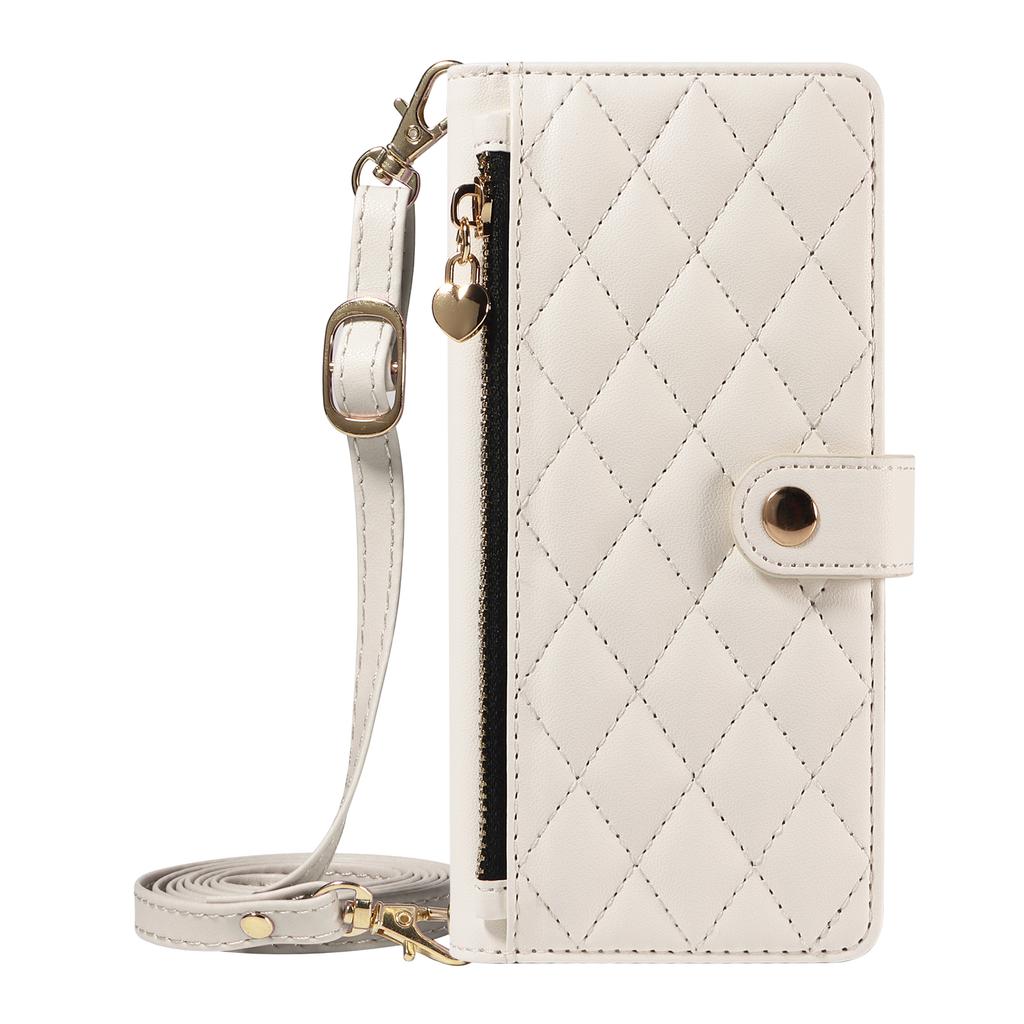 For Samsung Galaxy S24/Galaxy S25 Wallet Case with Straps,Rhombus Leather Stand Phone Cover