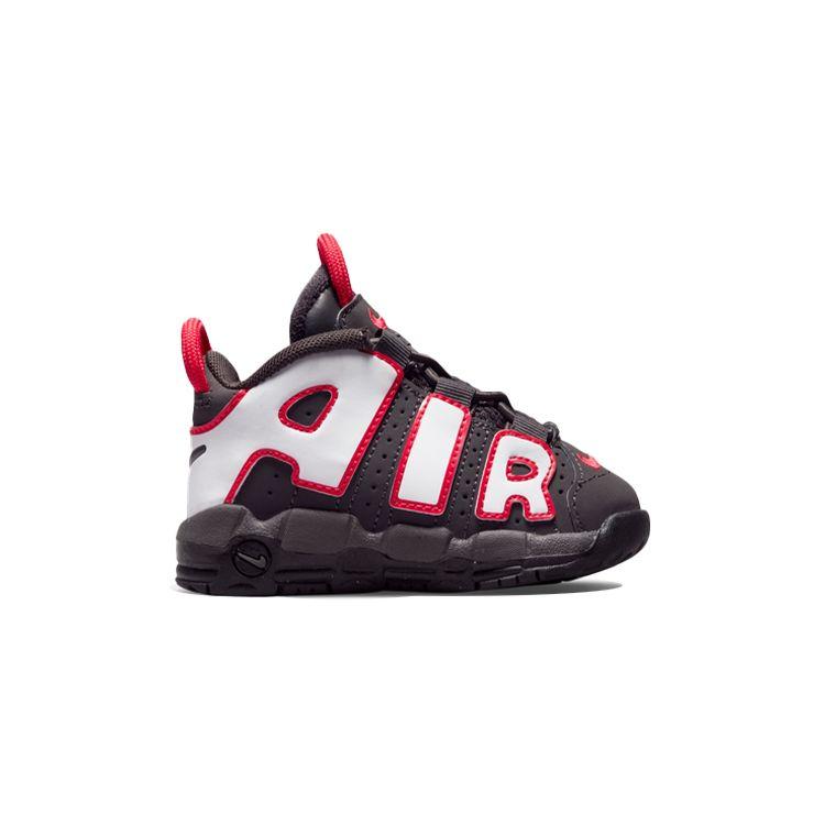 Nike Air More Uptempo TD Medium Ash Siren Red White Baby Sneakers Black DH9722-200