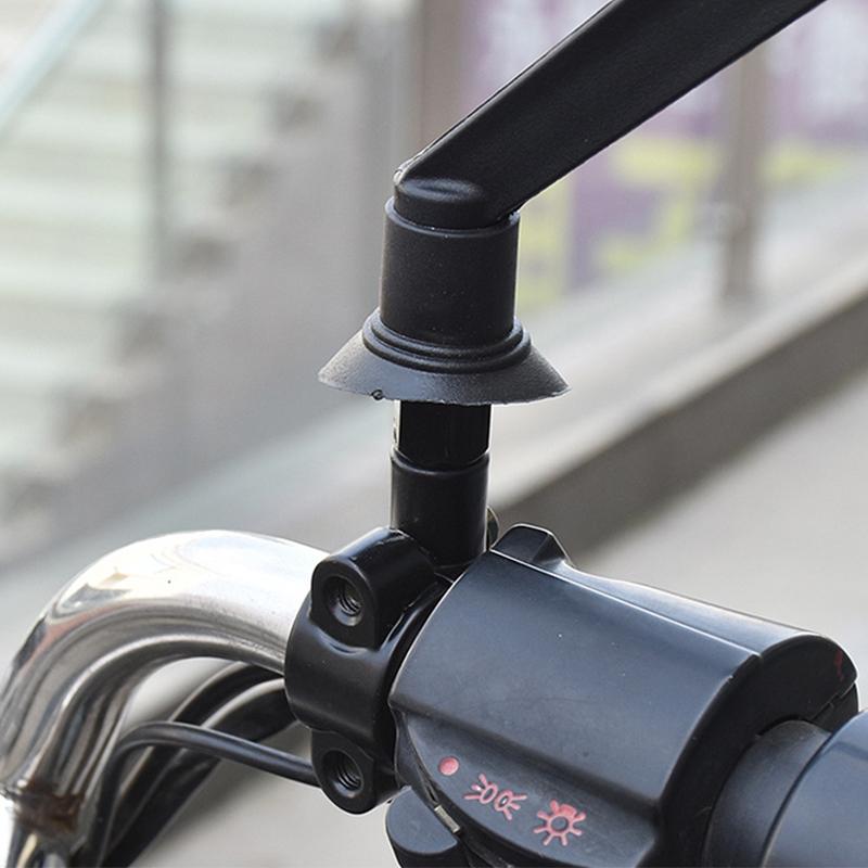 Universal 10mm 8mm Thread Motorcycle Mirror Mount Clamp, Black Rear View Mirror Holder Adapter, Handlebar 22mm, Pack of 2