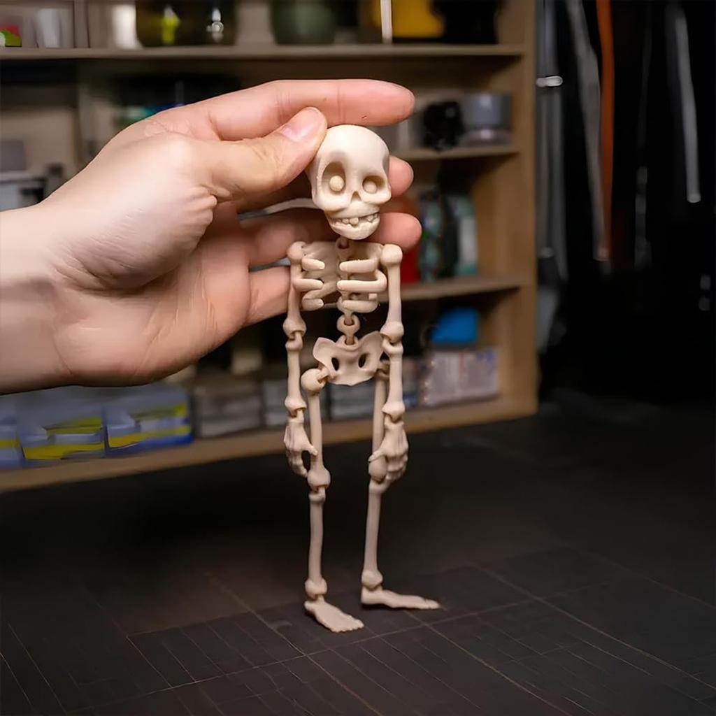Skeleton Fridge Magnet, 3D Printed Articulated Skeleton Fridge Sticker, Vintage Gothic Refrigerator Magnets,