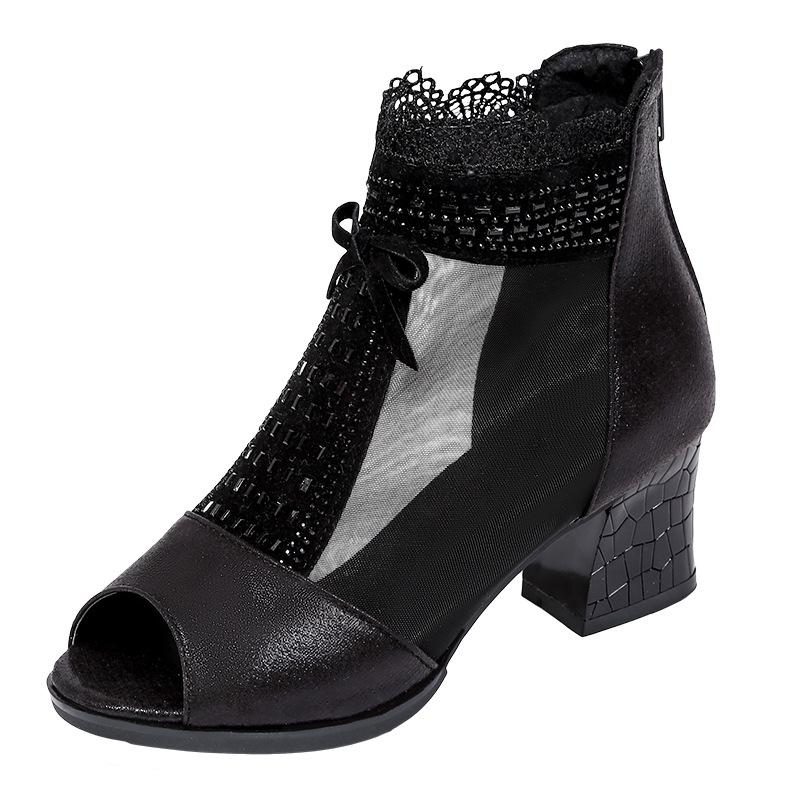 

Летние сетчатые женские танцевальные сандалии с открытым носком, дышащие - Европейский и американский стиль Size 41