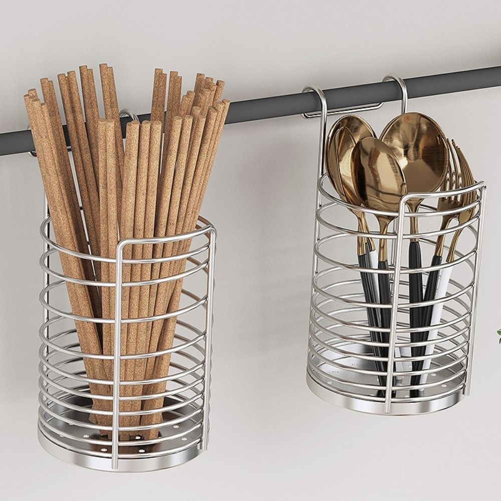 Space Saving Chopsticks Cage Rustproof Chopstick Drying Rack Durable Silverware Storage Box  Home