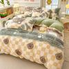 Winter Milk Fleece Bedding Four-piece Set Double-sided Fleece Thickened Sheets Quilt Cover Pillowcase