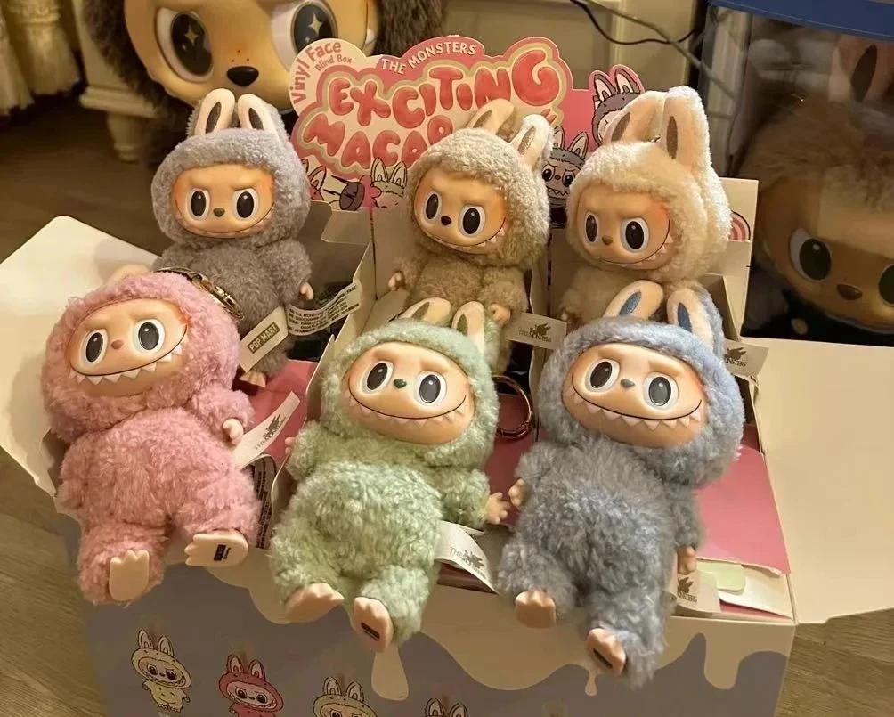 100% Original Labubu Has A Seat And Macaron Vinyl Face Doll Backpack Decorated Pendant For Surprise Blind Box Girl Mystery Gifts