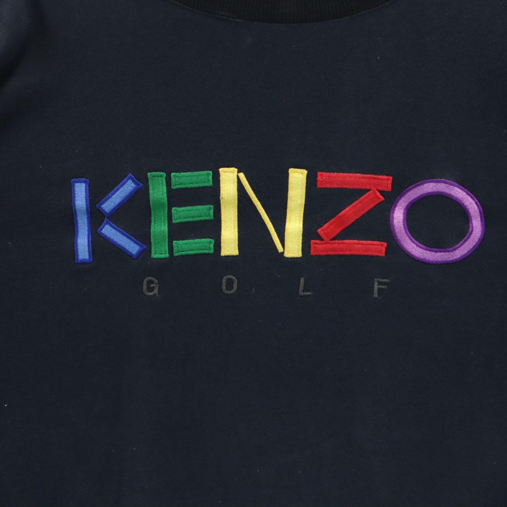 KENZO GOLF 90s Made in Japan Old golf Long sleeve sweat trainer 4 black Men's Used