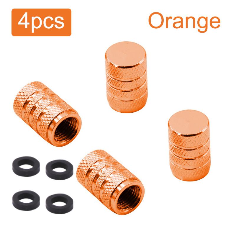 4Pcs/Set Knurling Style Tire Stem Valve Caps Aluminium Car Valve Caps Car Wheel Tires Accessories Stems Covers Auto Styling