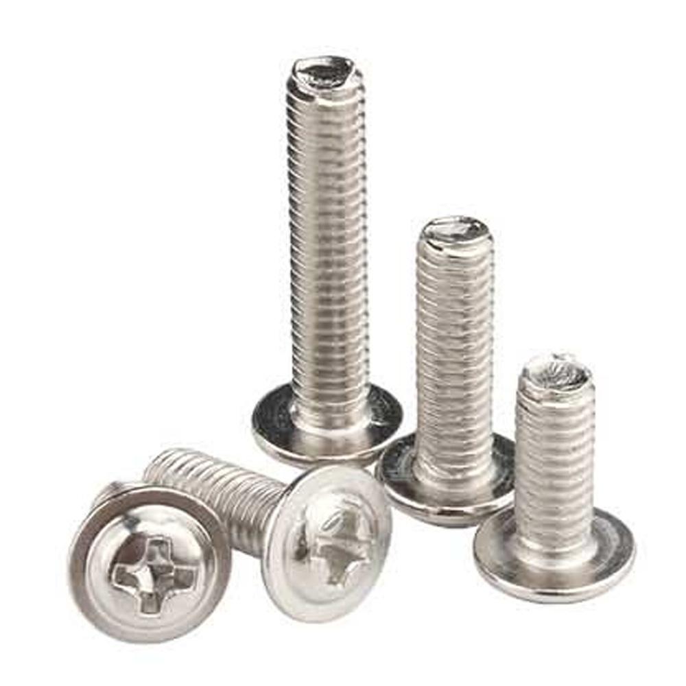 10PCS Round Head Screw PWM Screws Pan Washer M3 M4 Stainless Steel Cross Screw