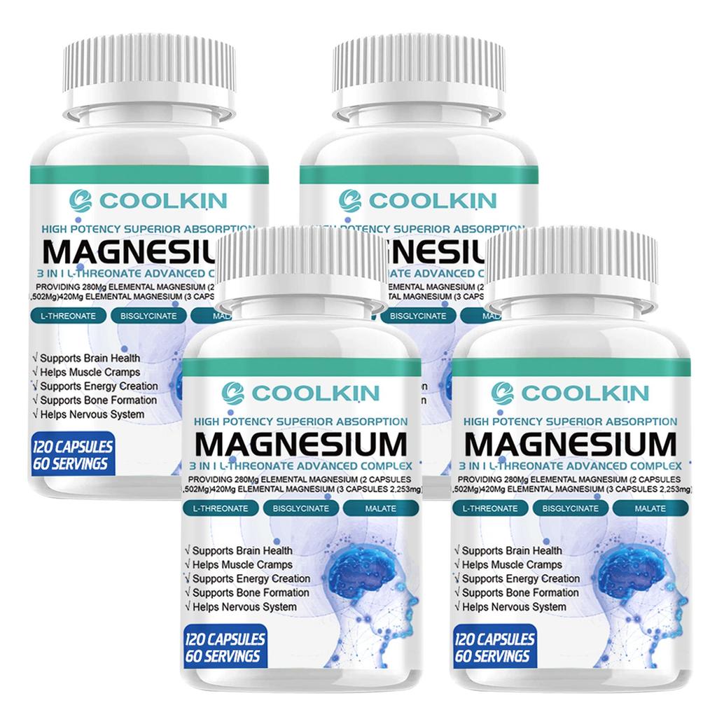 Capsule composite di magnesio tre-in-uno, contenenti magnesio L-treonato, magnesio taurinato, magnesio glicinato, adatte per adulti.