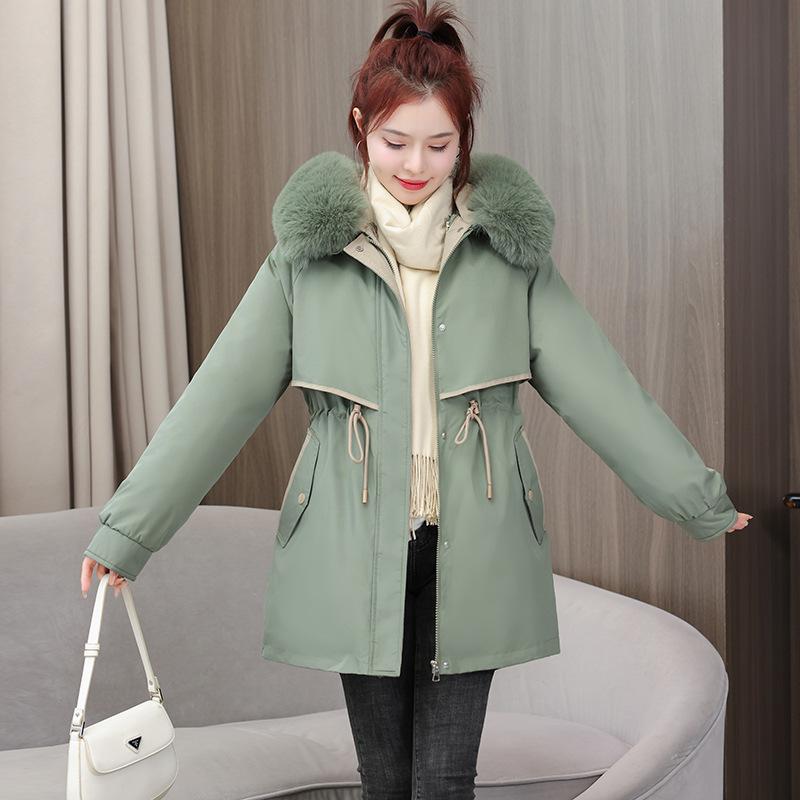 In Winter, The New Fur Pie Overcomes The Long Detachable Loose Cotton-padded Jacket Cotton-padded Jacket for Women.