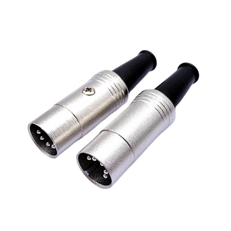 1/2Pcs Microphone Audio Cable Plug Connector MIC Cable Terminal Plug 5 Pin DIN Midi Connector Cable Audio Adapter Male Plug