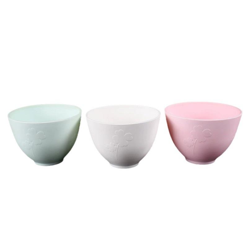 Four-Piece Clover Mixing Bowl Set: Silicone Mask Bowl & Beauty Salon Tool Kit.