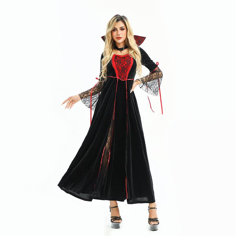 Halloween Costume Adult Death Robe Witch Costume Witch Club Queen Diablo Gothic Dress