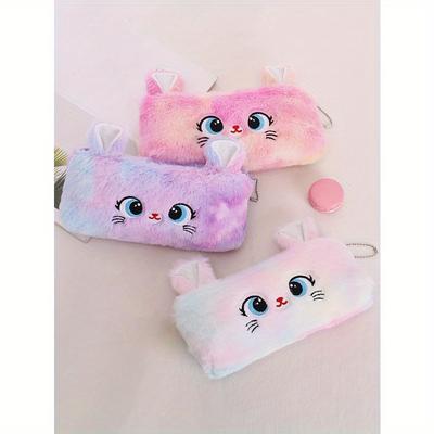 1ks Kreslený kočka Vyšívaný Náhodný Penál Zpátky do školy, Pouzdro na tužky, Školní taška