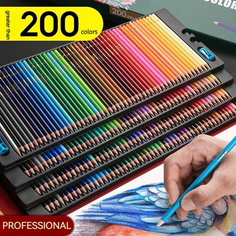 48/72/120/150/200 Colors Professional Colored Oil Pencils Lead Watercolor Drawing Pencils with Storage Carryall Collection Art Supplies
