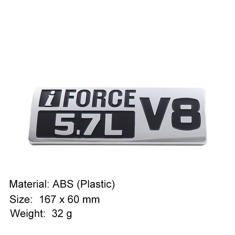 

3D i Force V8 5.7L for Tundra PRO Door car Hood Fender trunk Rear Bonnet Nameplate Decal Emblem Badge Sticker abs-chrome-black