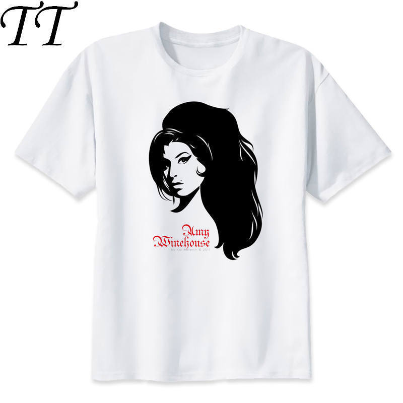

amy winehouse t shirt men Summer print T Shirt boy male with white color Fashion Top Tees M8002 4XL