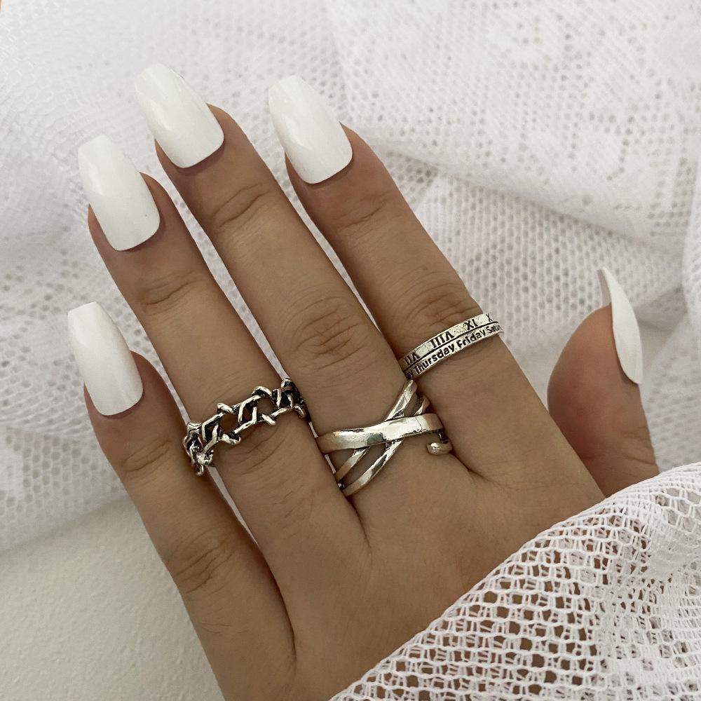 European Hip Hop Style Wide Band Open Ring – Chain Joint Tail Ring for Index Finger