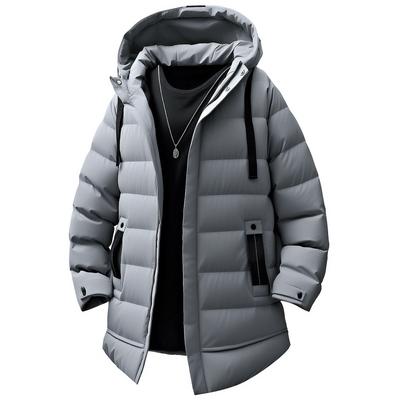 Cotton Jacket Autumn and Winter New Thickened Warm Hooded Mid-length Versatile Over-knee High-end Cotton Jacket Men