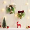 3D Xmas Tree Pendant Velvet Bow Christmas Jingle Bells Christmas Bell Pendant  Living Room