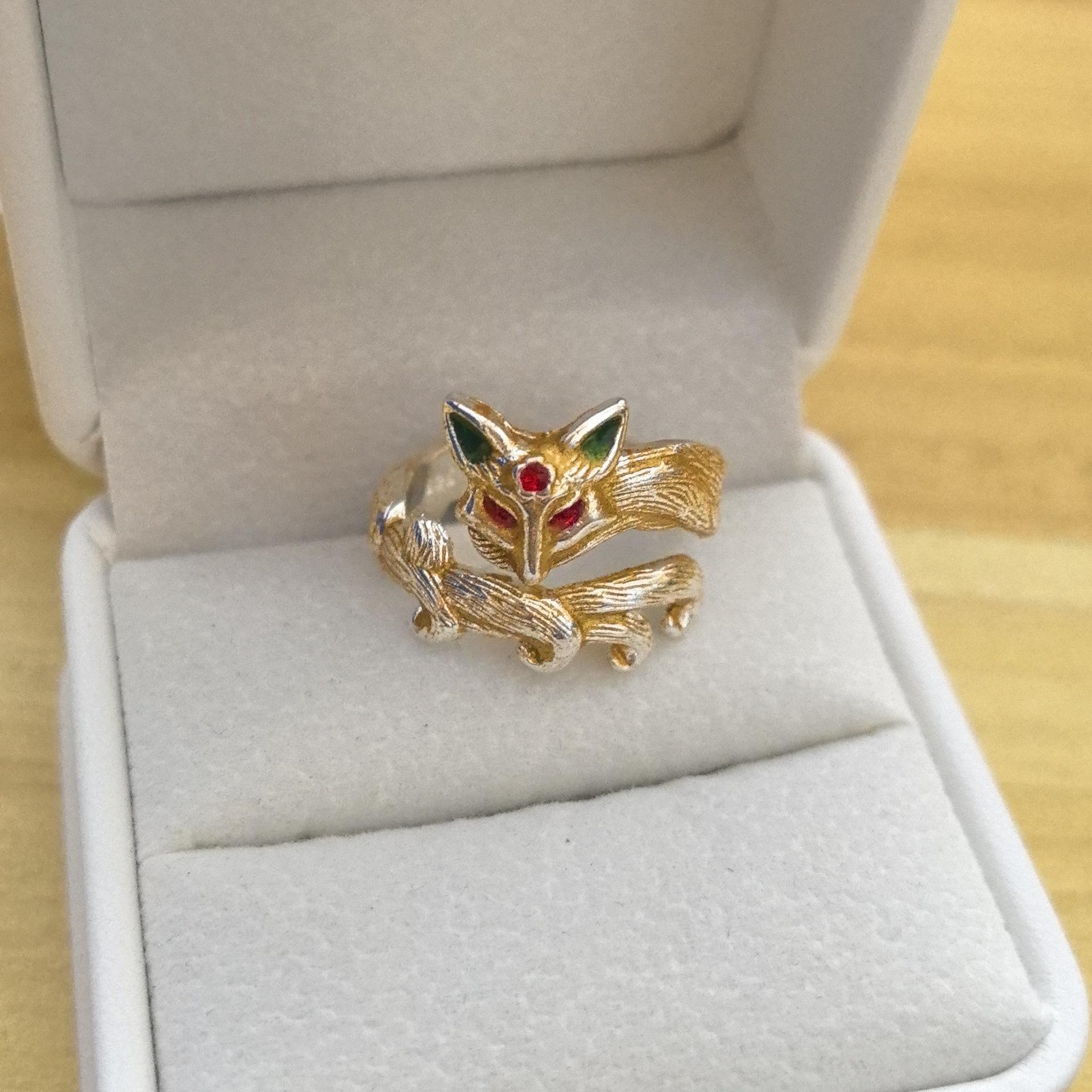 

Fox Ring Women s Trendy and Cool New Retro Light Luxury Index Finger Ring one size(US size 6-13)