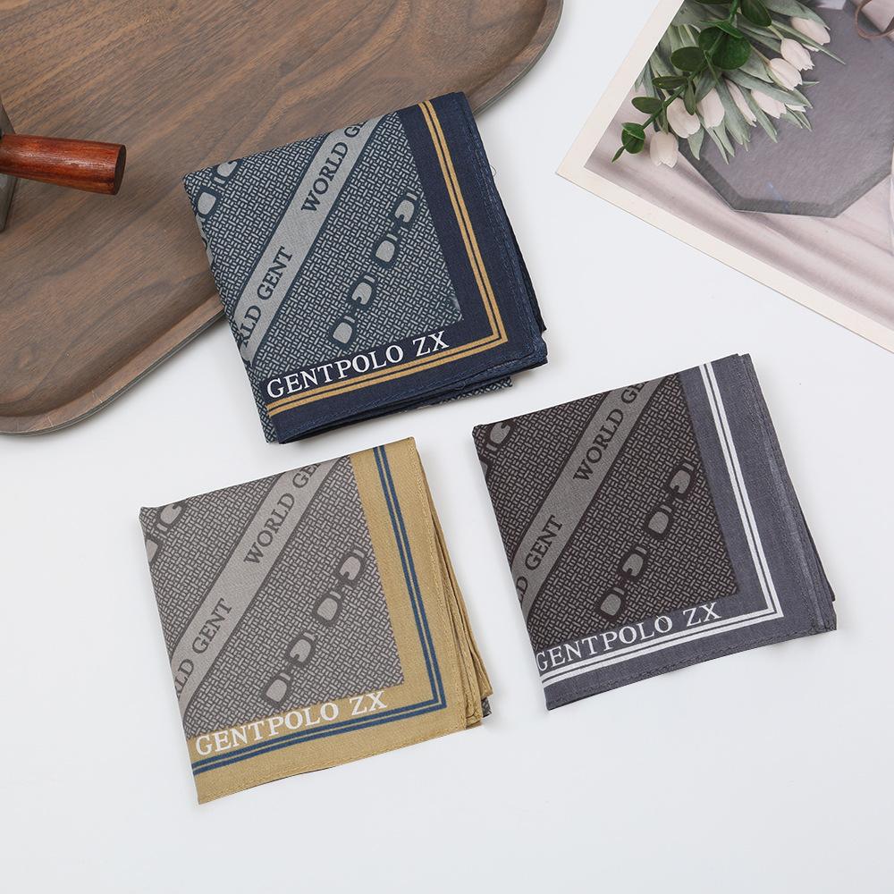 

3 шт. Ностальгический платок из чистого хлопка в старомодном стиле, летний портативный хлопковый мужской тонкий печатный платок, квадратный 43 см