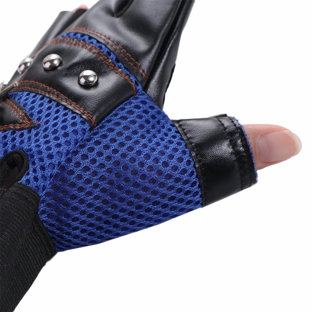 Fingerless Rivet Anti-slip Half Finger Gloves Cycling Gloves Skulls Gloves Motorcycle Gloves