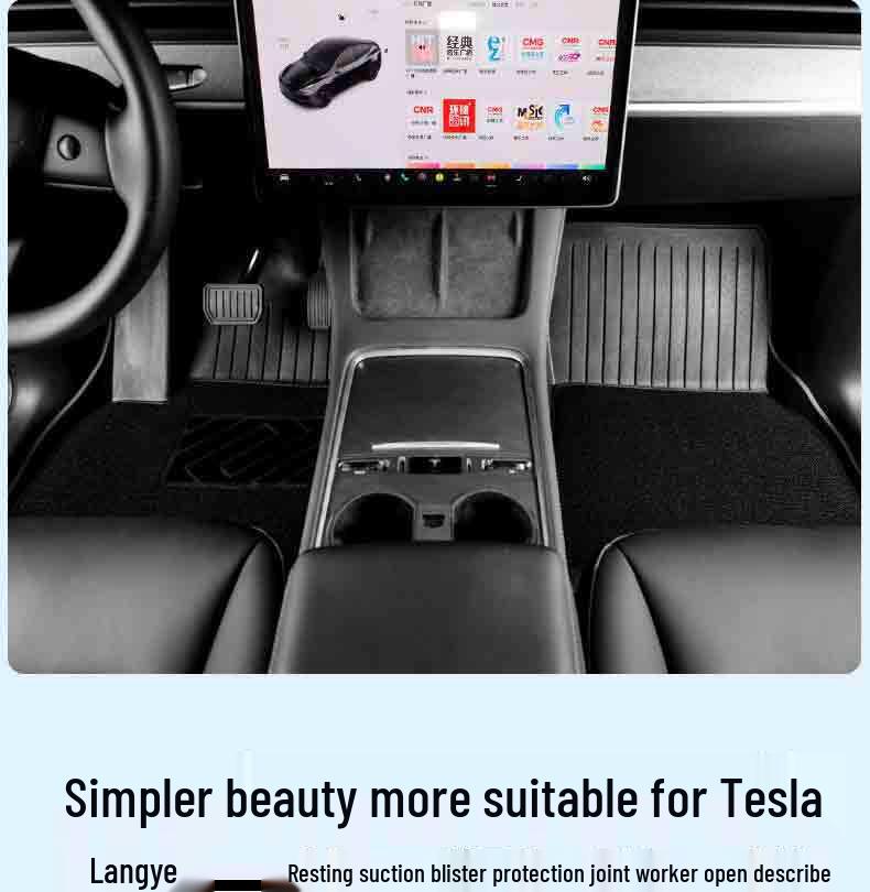 Updated TPE Floor Mats for Tesla Model 3/Y - Full Coverage for Driver's Side