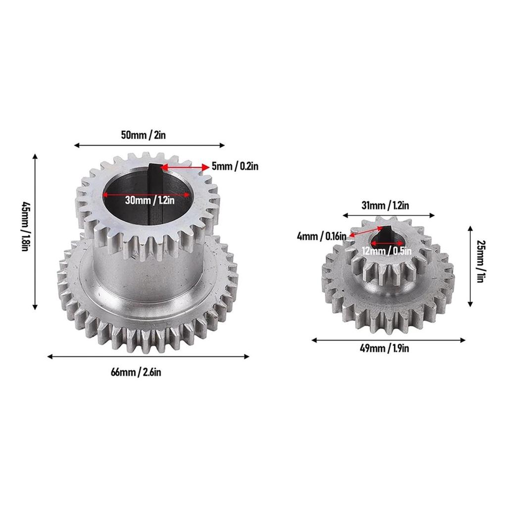 Lathe Duplicate Gear Set, 2 Speed High Low Transmissiones Duplicate Gear Replacement for CJ18A, for CJ0618A