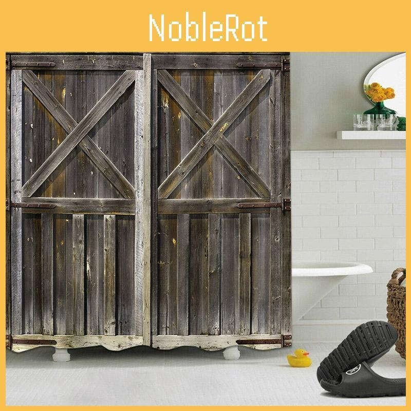 Top-tier Polyester 3d Print Rustic Wood Shower Curtain With Classic Design