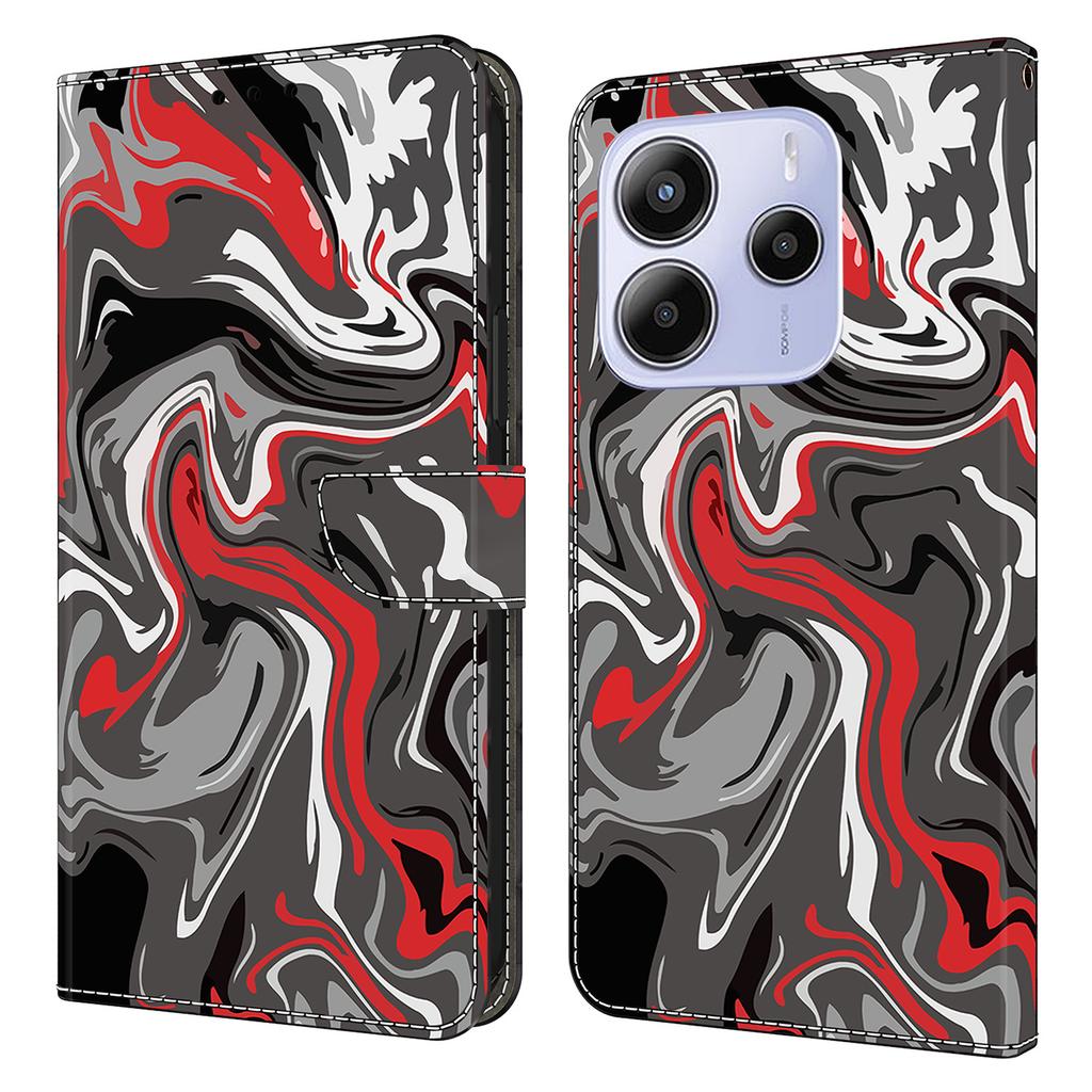 For Xiaomi Redmi Note 14 5G Wallet Case Pattern Printing Stand Leather Flip Phone Cover