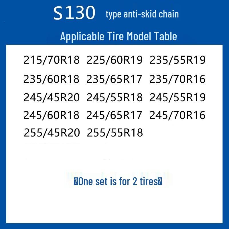 Verdickte Anti-Rutsch-Schneeketten für Limousinen, Minivans und Geländewagen