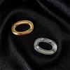 Stainless Steel O Shape Brooches Gold Silver Color O Shape Metal Brooch Pin Geometric Design Geometric Brooches For Women