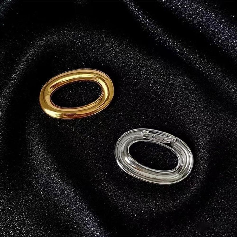 Stainless Steel O Shape Brooches Gold Silver Color O Shape Metal Brooch Pin Geometric Design Geometric Brooches For Women