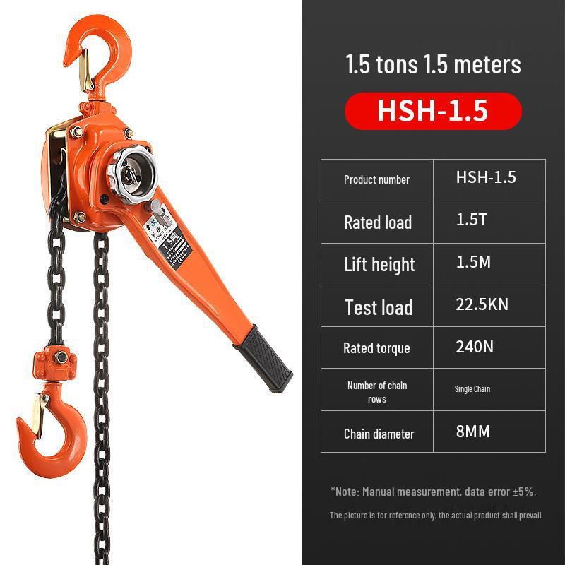 Hand Operated 0.75/1.5 Ton Chain Hoist and Lever Wire Tightener