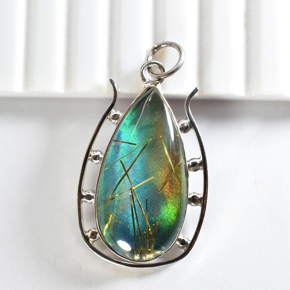 Natural Opal Pendant 36 ct Pear 925 Sterling Silver October Birthstone for Gem Collections