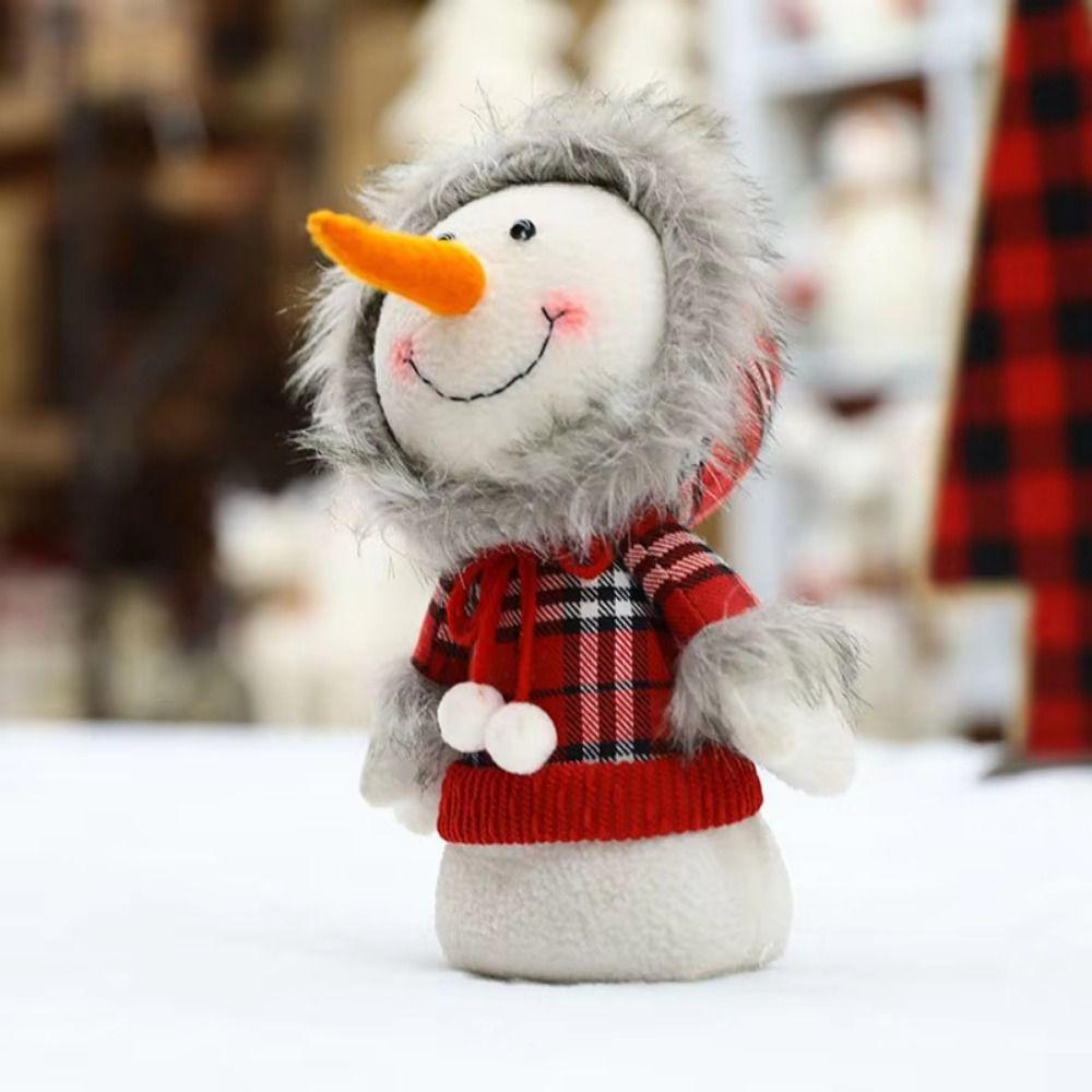 Funny Christmas Snowman Doll Cartoon Cute Snowman Figure  Home Decoration