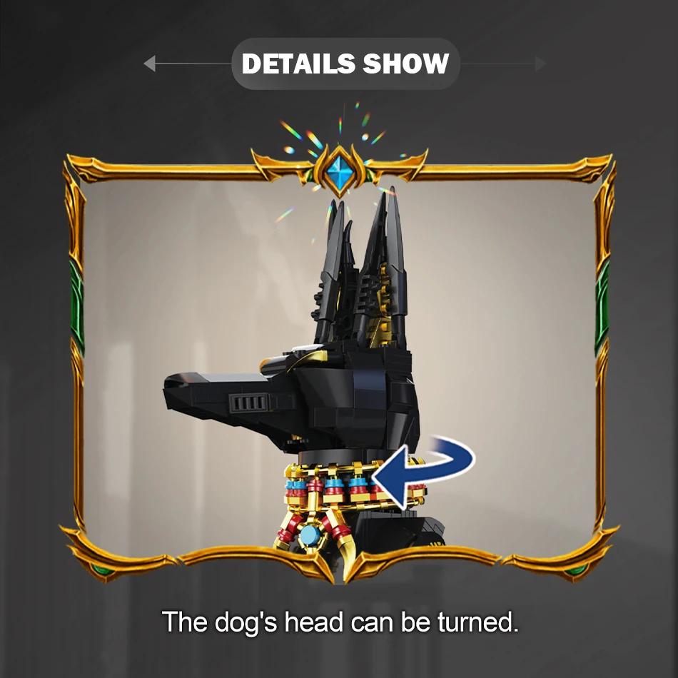 MOC Ancient Egyptian Pharaoh Hound Model Building Blocks Pharaoh Guard Mummy Dog Statue Assembly Bricks Toy for Kids Adults Gift