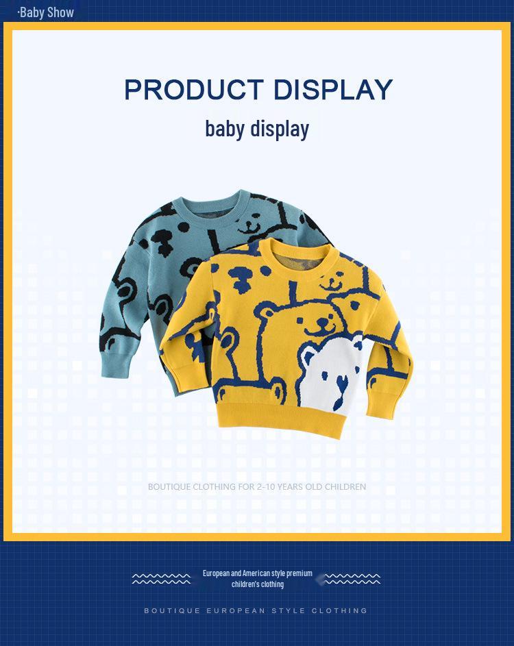 27kids Children's Spring 2024 Bear Sweater for Boys - Knitwear