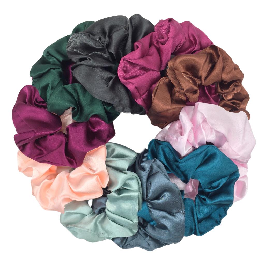 25/10//6 Stück Satin Scrunchies Mädchen Elastisches Haarband Pferdeschwanzhalter Haargummis Mode Damen Accessoires Uni Scrunchy