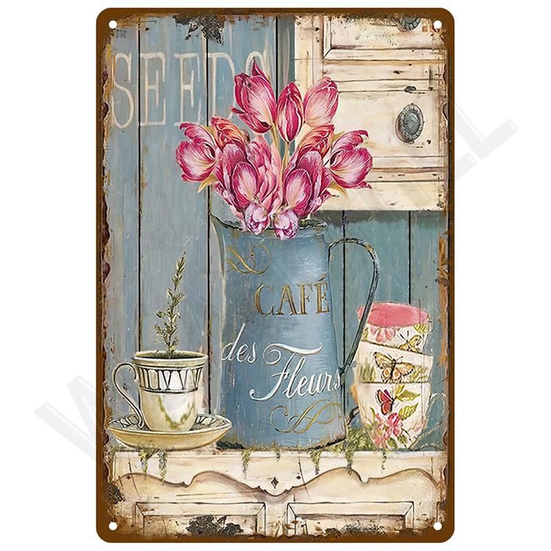 Retro Tin Sign Vintage Metal Signs Plates Posters House Interior Bathroom Wall Art Mural Aesthetic Room Home Decor Decorations