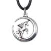 45cm Necklace Leather Chain Big Elephant And Horse Wedding Jewelry Findings QN027